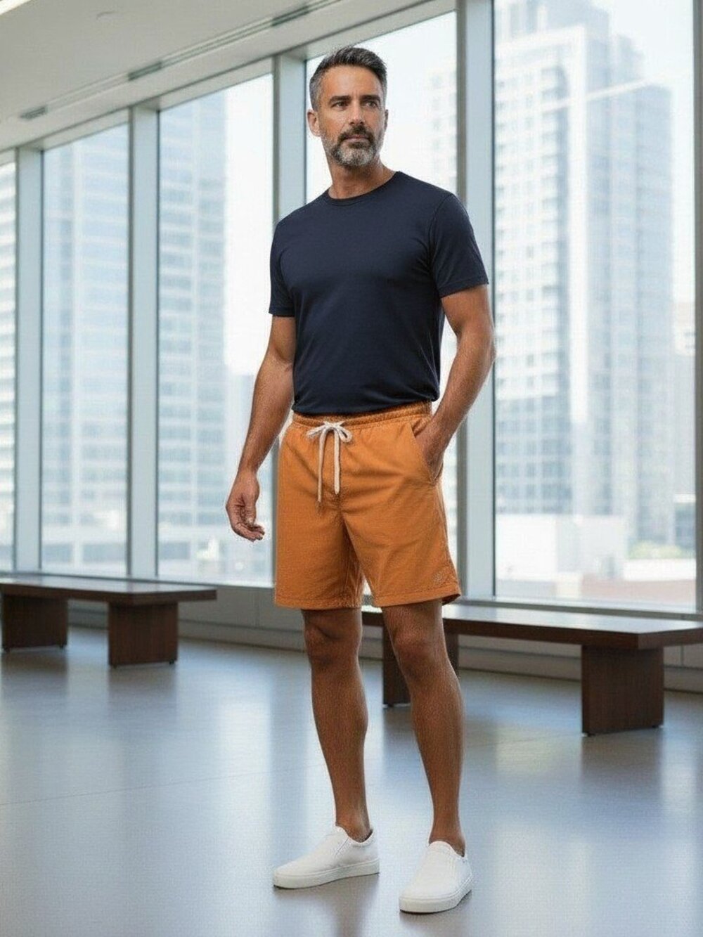 VUORI Ponto Performance Shorts Men's Medium Terracotta 7" Dreamknit Athleisure